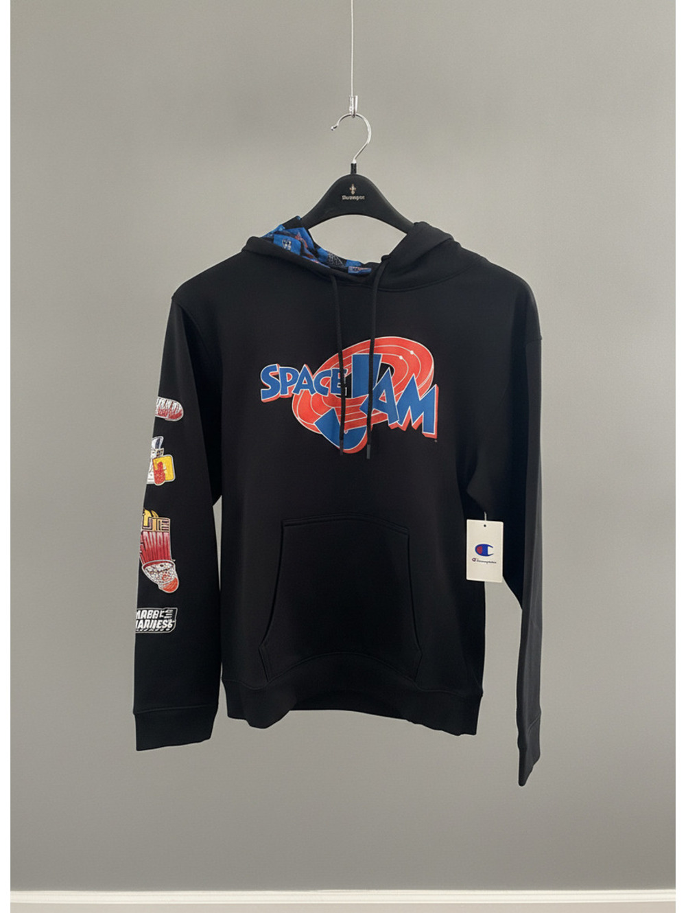 Champion Space Jam Black Hoodie with Graphic Print